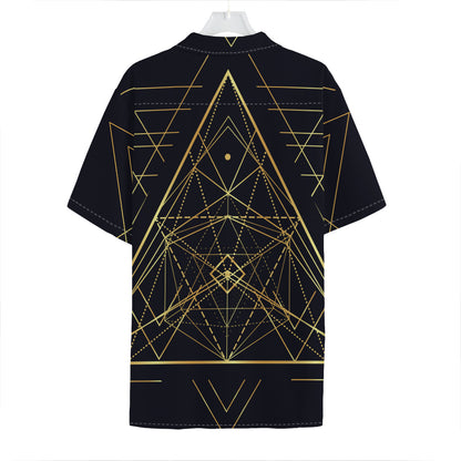 Geometric Pyramid Print Hawaiian Shirt