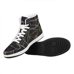 Geometric Pyramid Print High Top Leather Sneakers