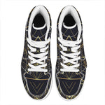 Geometric Pyramid Print High Top Leather Sneakers