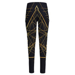 Geometric Pyramid Print High-Waisted Pocket Leggings