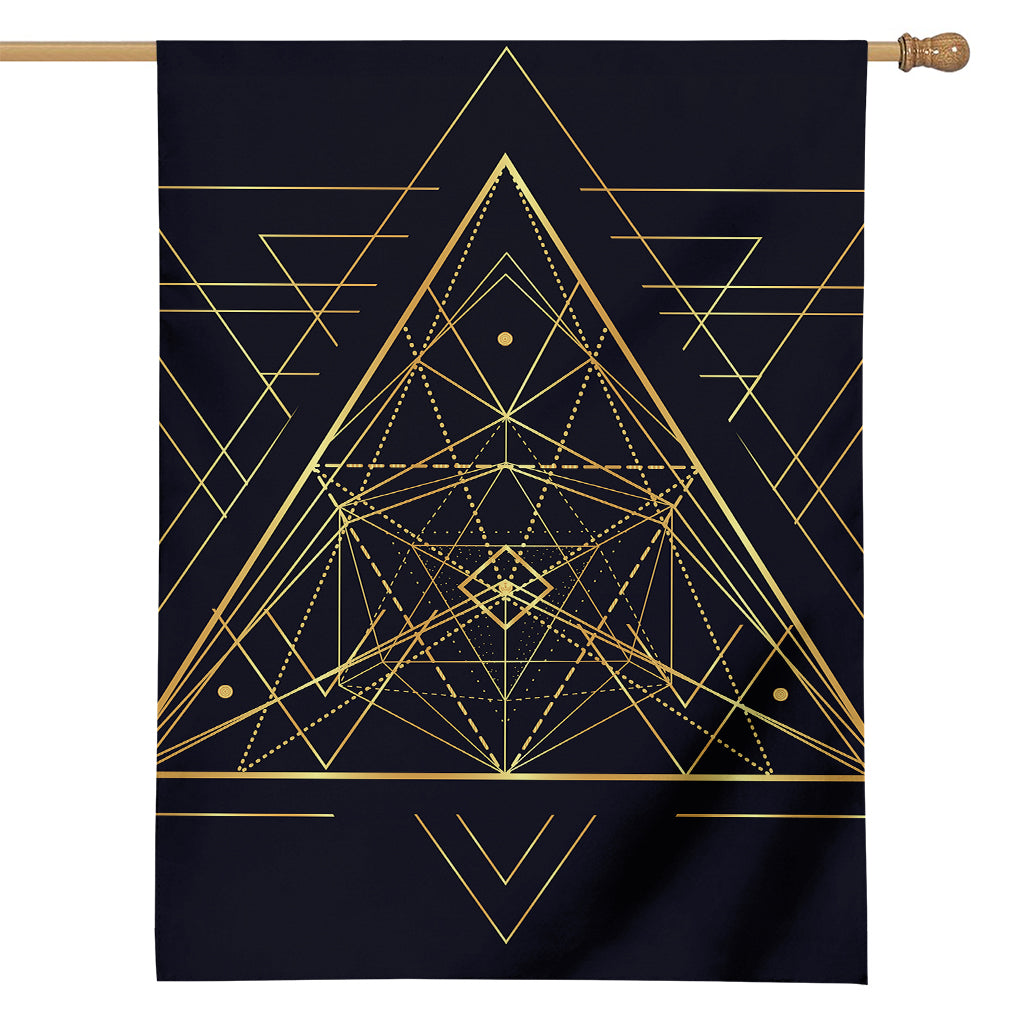 Geometric Pyramid Print House Flag