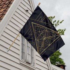 Geometric Pyramid Print House Flag