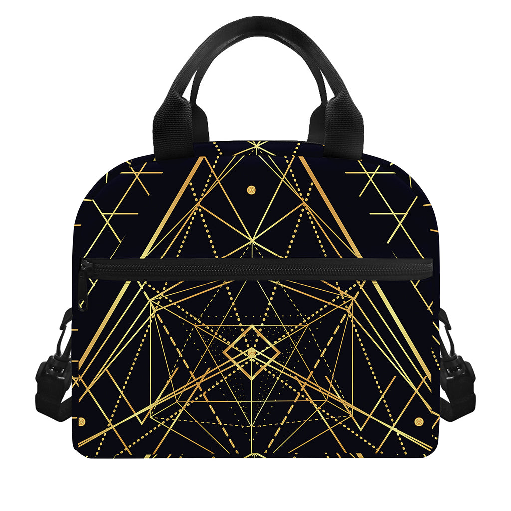 Geometric Pyramid Print Insulated Lunch Bag