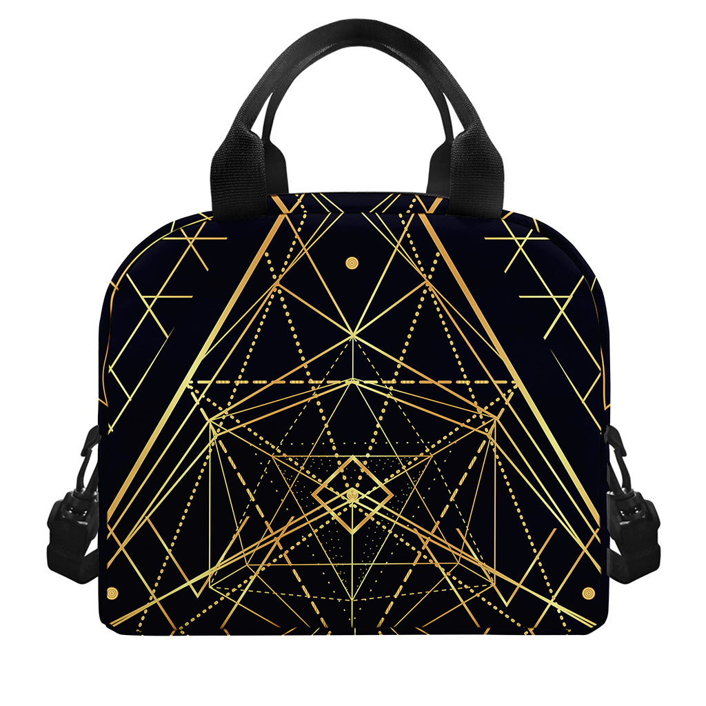 Geometric Pyramid Print Insulated Lunch Bag