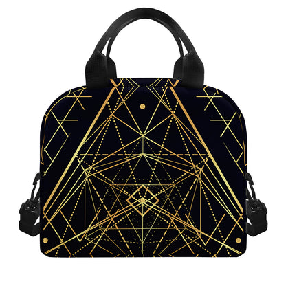Geometric Pyramid Print Insulated Lunch Bag