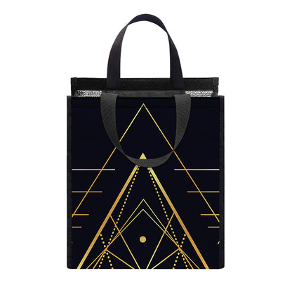 Geometric Pyramid Print Insulated Lunch Tote