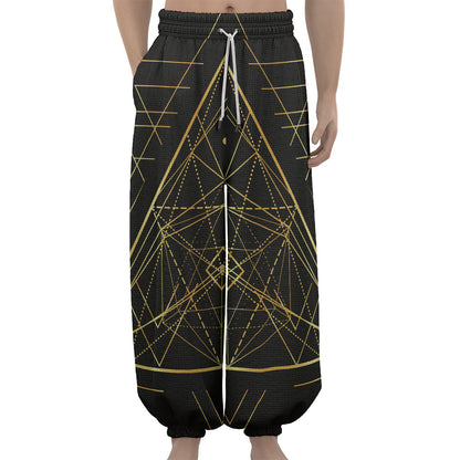Geometric Pyramid Print Lantern Pants