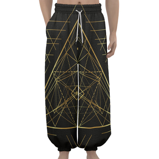 Geometric Pyramid Print Lantern Pants