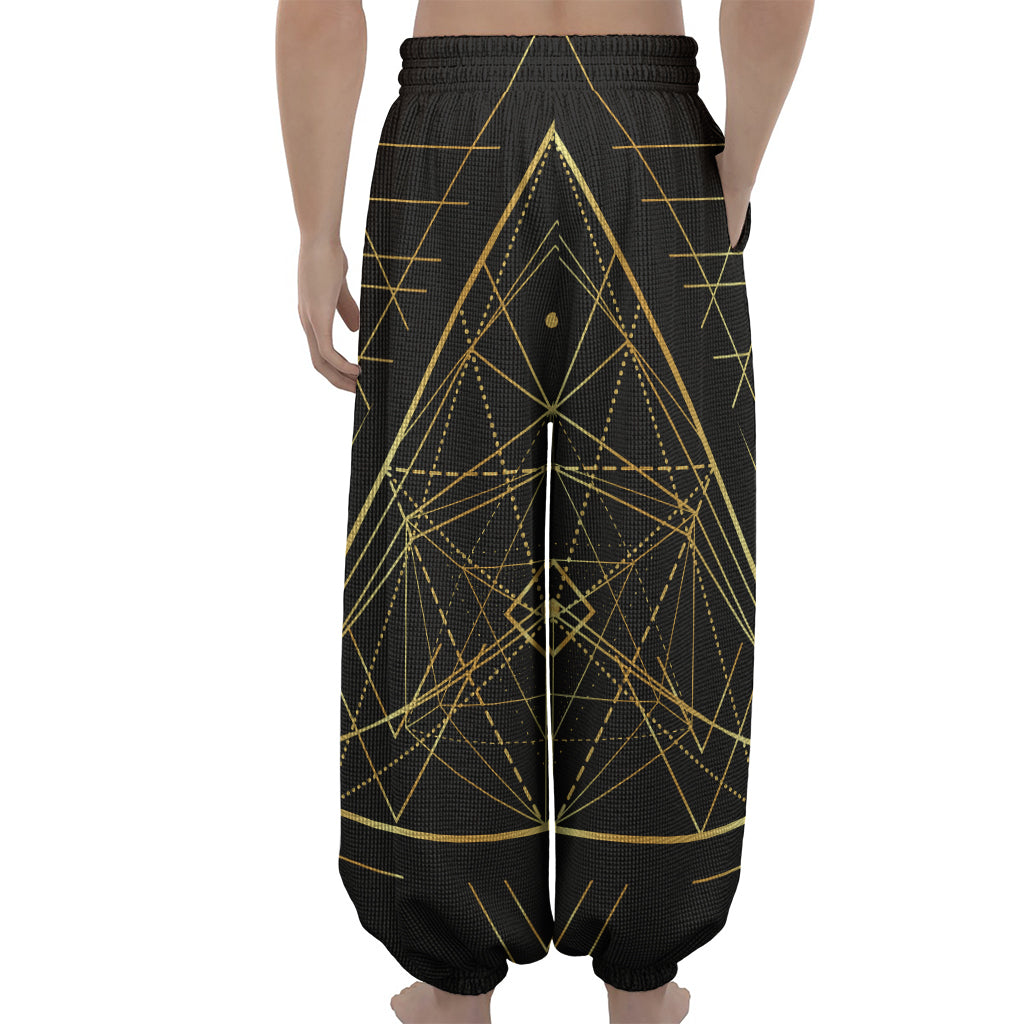 Geometric Pyramid Print Lantern Pants