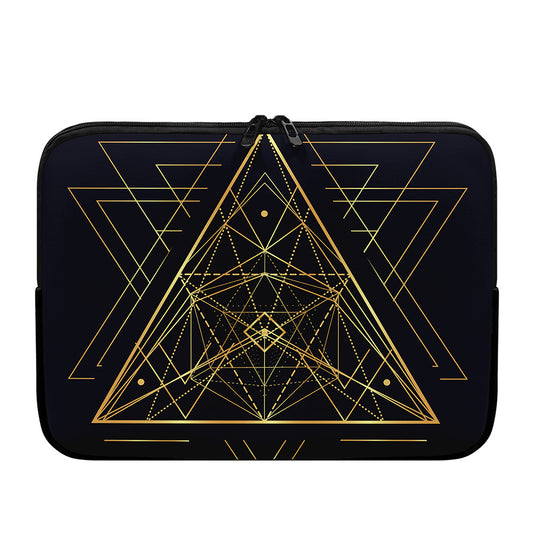 Geometric Pyramid Print Laptop Sleeve