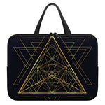 Geometric Pyramid Print Laptop Sleeve With Handle