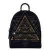 Geometric Pyramid Print Leather Backpack