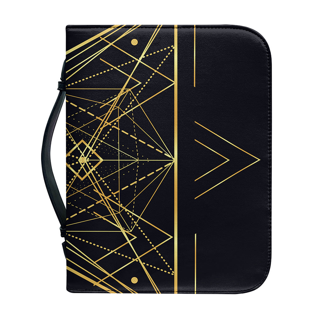 Geometric Pyramid Print Leather Bible Cover