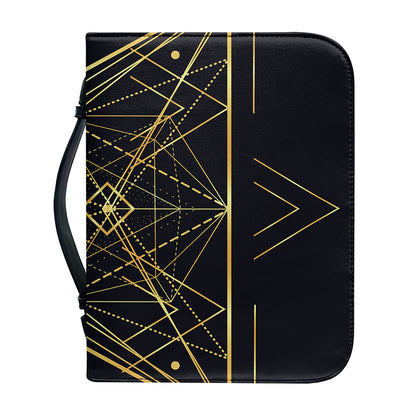 Geometric Pyramid Print Leather Bible Cover