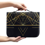 Geometric Pyramid Print Leather Bible Cover