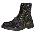 Geometric Pyramid Print Lace-Up Boots