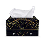 Geometric Pyramid Print Leather Tissue Box Cover