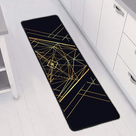 Geometric Pyramid Print Long Kitchen Mat