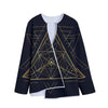 Geometric Pyramid Print Long Sleeve Short Coat