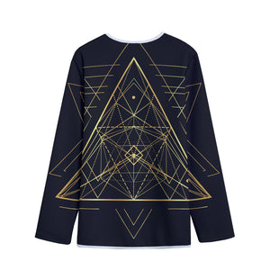 Geometric Pyramid Print Long Sleeve Short Coat