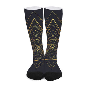 Geometric Pyramid Print Long Socks