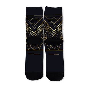 Geometric Pyramid Print Long Socks