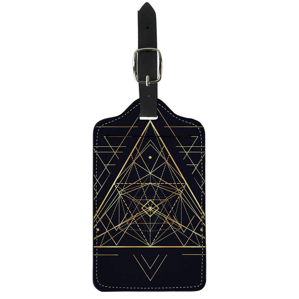 Geometric Pyramid Print Luggage Tag