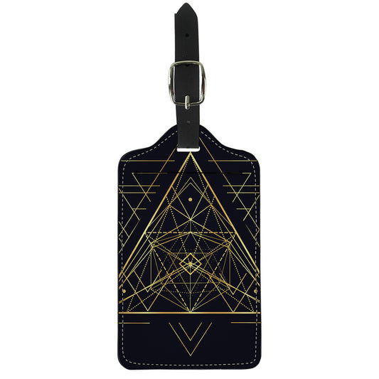 Geometric Pyramid Print Luggage Tag