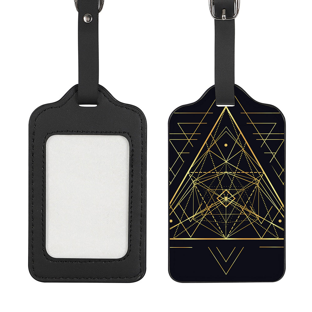 Geometric Pyramid Print Luggage Tag