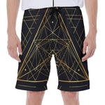 Geometric Pyramid Print Men's Beach Shorts