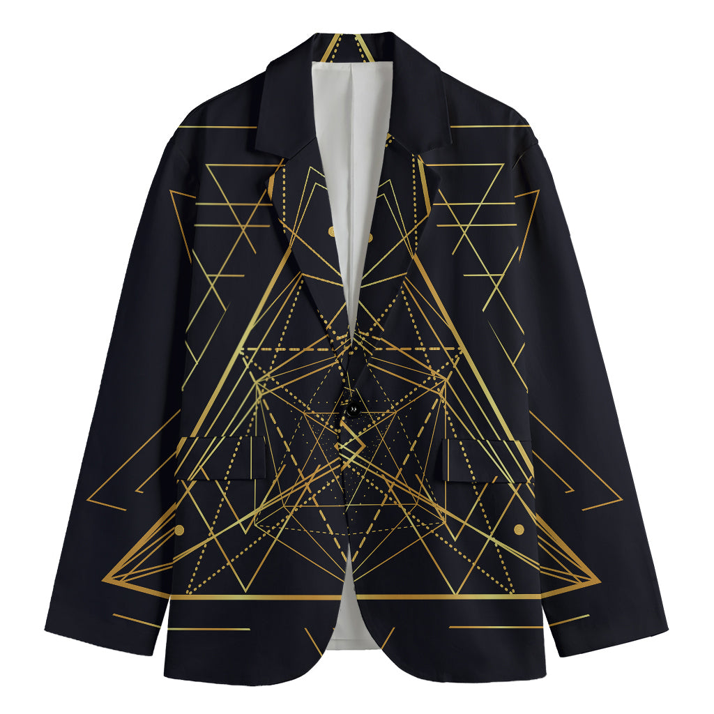 Geometric Pyramid Print Men's Blazer