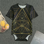 Geometric Pyramid Print Men's Bodysuit