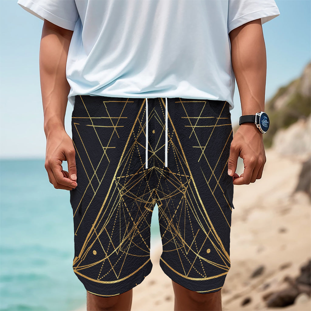 Geometric Pyramid Print Men's Cargo Shorts