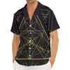 Geometric Pyramid Print Men's Deep V-Neck Shirt