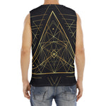 Geometric Pyramid Print Men's Fitness Tank Top