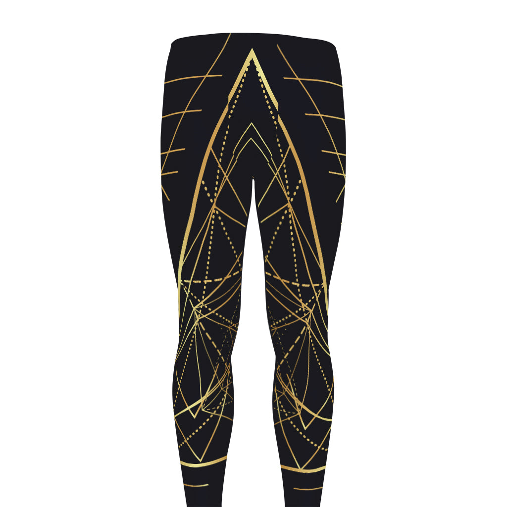 Geometric Pyramid Print Men's leggings