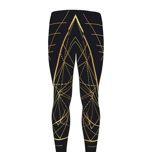 Geometric Pyramid Print Men's leggings