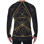 Geometric Pyramid Print Men's Long Sleeve T-Shirt
