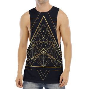 Geometric Pyramid Print Men's Muscle Tank Top