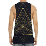 Geometric Pyramid Print Men's Muscle Tank Top