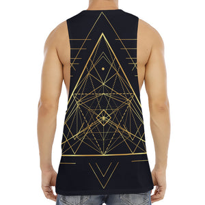 Geometric Pyramid Print Men's Muscle Tank Top