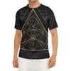 Geometric Pyramid Print Men's Short Sleeve Rash Guard