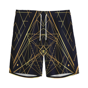 Geometric Pyramid Print Men's Sports Shorts
