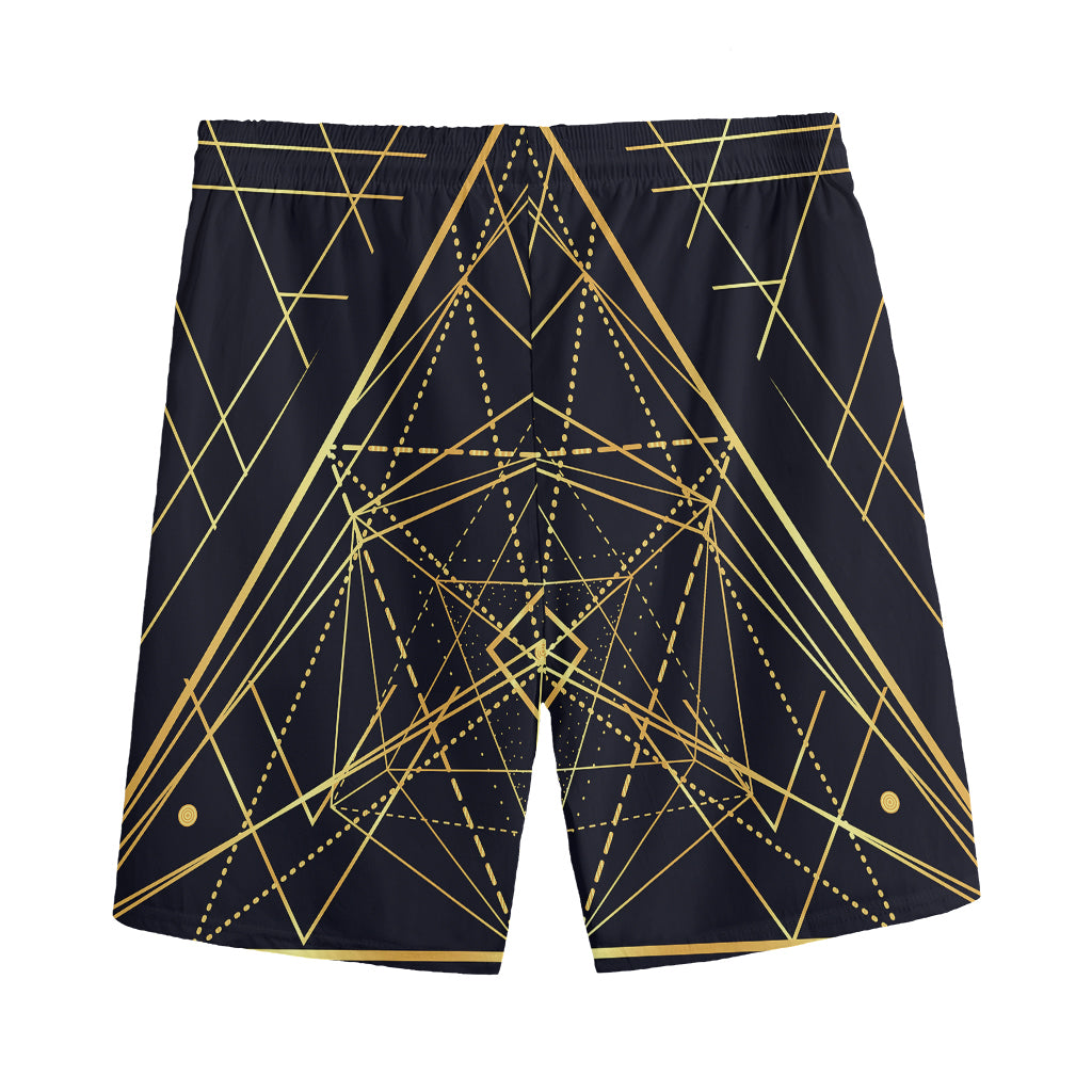 Geometric Pyramid Print Men's Sports Shorts
