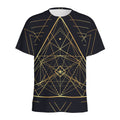 Geometric Pyramid Print Men's Athletic T-Shirt