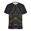 Geometric Pyramid Print Men's Sports T-Shirt