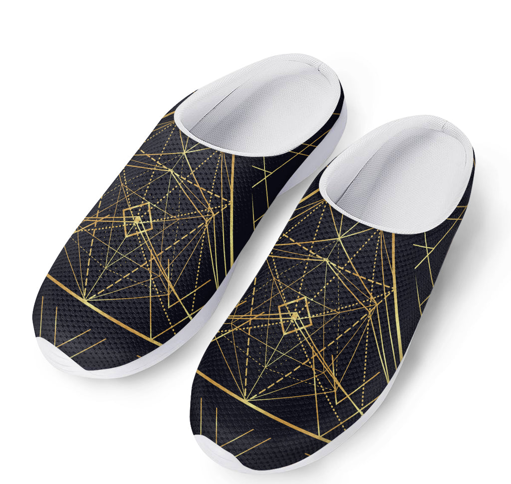 Geometric Pyramid Print Mesh Casual Shoes