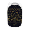 Geometric Pyramid Print Mesh Laundry Hamper