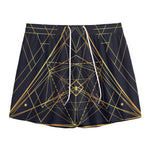 Geometric Pyramid Print Mesh Shorts