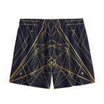 Geometric Pyramid Print Mesh Shorts